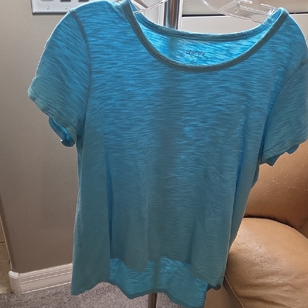 Chico's Blue Short Sleeve Tee